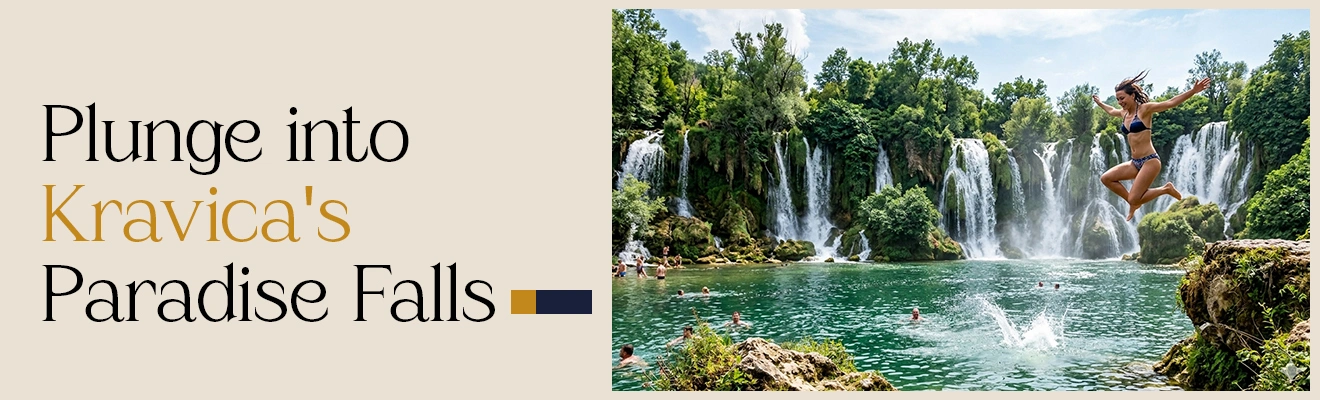Swimming in Kravica Waterfalls