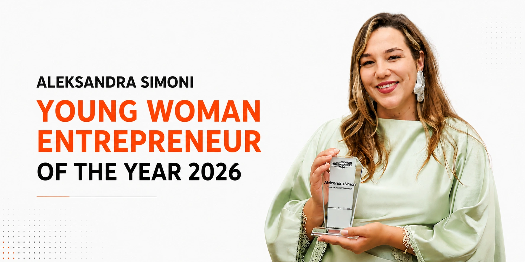 Aleksandra Simoni Wins Young Woman Entrepreneur of the Year 2026 at RCC Western Balkans Awards