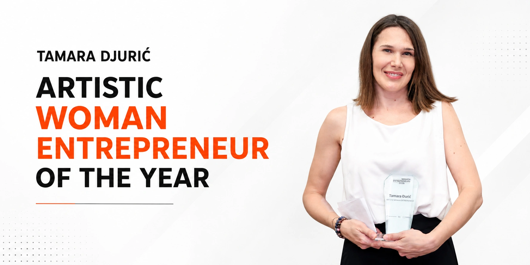 Tamara Djuric Wins Artistic Woman Entrepreneur of the Year 2026 at RCC Western Balkans Awards